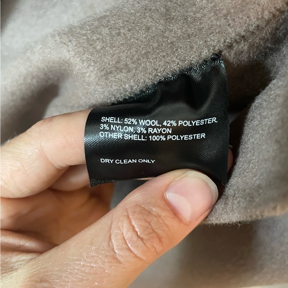 Tahari Double Faced Wool Lightweight Wrap Coat - Mink - Picture 7 of 9